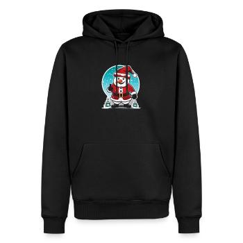 cooler Schneemann - Männer Premium Bio Hoodie - Schwarz - Vorne - Nico (187cm)