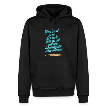 Demokratie mit kritischen Bürgern - Männer Premium Bio Hoodie - Schwarz - Vorne - Nico (187cm)