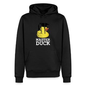 Master Duck Student Masterabschluss Spruch - Männer Premium Bio Hoodie - Schwarz - Vorne - Nico (187cm)