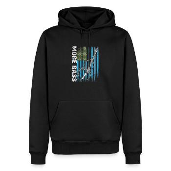 Plus de contrebasse basse avec drapeau américain - Sweat à capuche Premium bio Homme - noir - Devant - Nico (187cm)