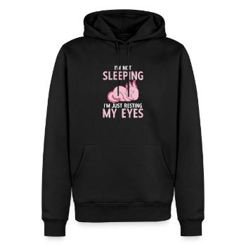 Ich Schlafe Nicht Vintage Ich Ruhe Nur Meine Augen - Männer Premium Bio Hoodie - Schwarz - Vorne - Nico (187cm)