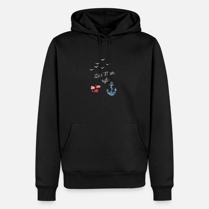 Das Meer ruft - Männer Premium Bio Hoodie - Schwarz