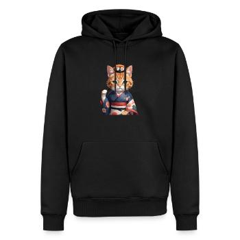 Sushi Cat Katze Japon - Sweat à capuche Premium bio Homme - noir - Devant - Nico (187cm)