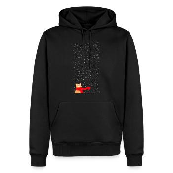Schneekatze getigert (lang) - Männer Premium Bio Hoodie - Schwarz - Vorne - Nico (187cm)