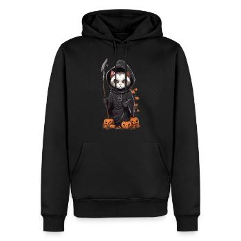 Süßer Halloween Katzen Druide Kostüm Design - Männer Premium Bio Hoodie - Schwarz - Vorne - Nico (187cm)