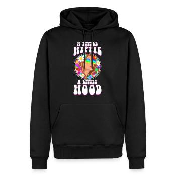 Un peu hippie Un petit capuchon - Sweat à capuche Premium bio Homme - noir - Devant - Nico (187cm)