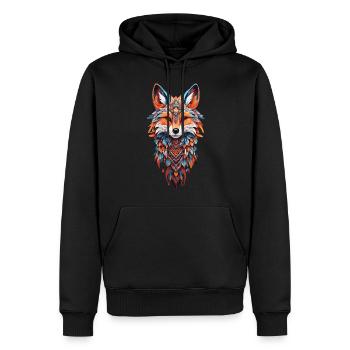 Fuchs Krafttier Spirit Indianer & Schamanismus - Männer Premium Bio Hoodie - Schwarz - Vorne - Nico (187cm)