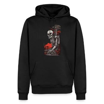 Occulte Steampunk Apocalypse Gothique Squelette Design - Sweat à capuche Premium bio Homme - noir - Devant - Nico (187cm)