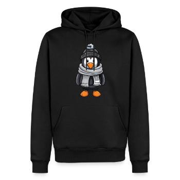 Penguin Winter Comic - Men’s Premium Organic Hoodie - black - Front - Nico (187cm)