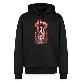 Japonais Ukiyo-E Esthétique Style de Design Rétro - Sweat à capuche Premium bio Homme - noir - Devant - Nico (187cm)