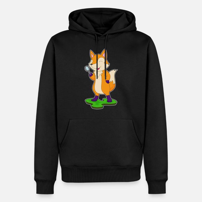 Fuchs Lupe - Männer Premium Bio Hoodie - Schwarz