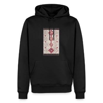 Tapis marocain dessiné à la main - Sweat à capuche Premium bio Homme - noir - Devant - Nico (187cm)