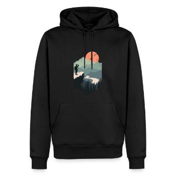 Aventure en plein air en parapente - Sweat à capuche Premium bio Homme - noir - Devant - Nico (187cm)