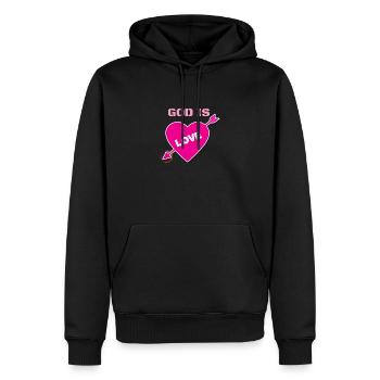 Gott ist Liebe Gott ist Liebe christliche Solidarität - Männer Premium Bio Hoodie - Schwarz - Vorne - Nico (187cm)
