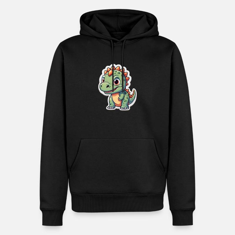 Chiot dinosaure amical - Sweat à capuche Premium bio Homme - noir