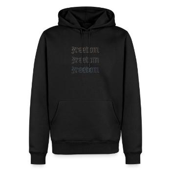 Freiheit in drei Akten - Männer Premium Bio Hoodie - Schwarz - Vorne - Nico (187cm)