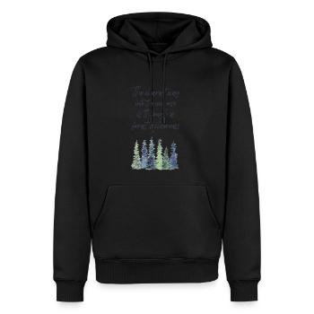 Forest Quote The clearest way into the Universe - Men’s Premium Organic Hoodie - black - Front - Nico (187cm)