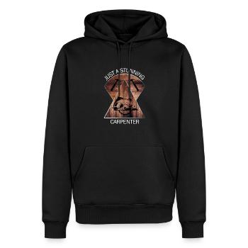 Charpentier Chambres de charpentier Craftsman Bois - Sweat à capuche Premium bio Homme - noir - Devant - Nico (187cm)