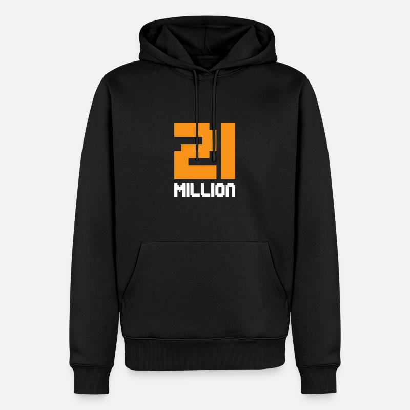 21 Millionen Bitcoin - Männer Premium Bio Hoodie - Schwarz