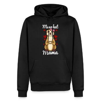 Meerkat Mama Finger Heart Meerkat Animal Ribbon - Sweat à capuche Premium bio Homme - noir - Devant - Nico (187cm)