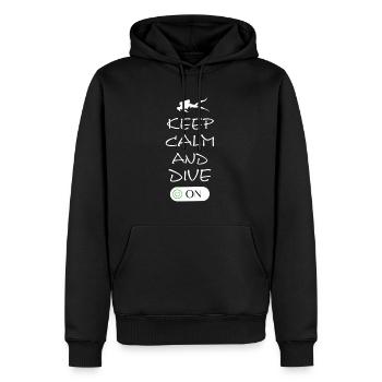 Keep Calm and Dive On - Männer Premium Bio Hoodie - Schwarz - Vorne - Nico (187cm)