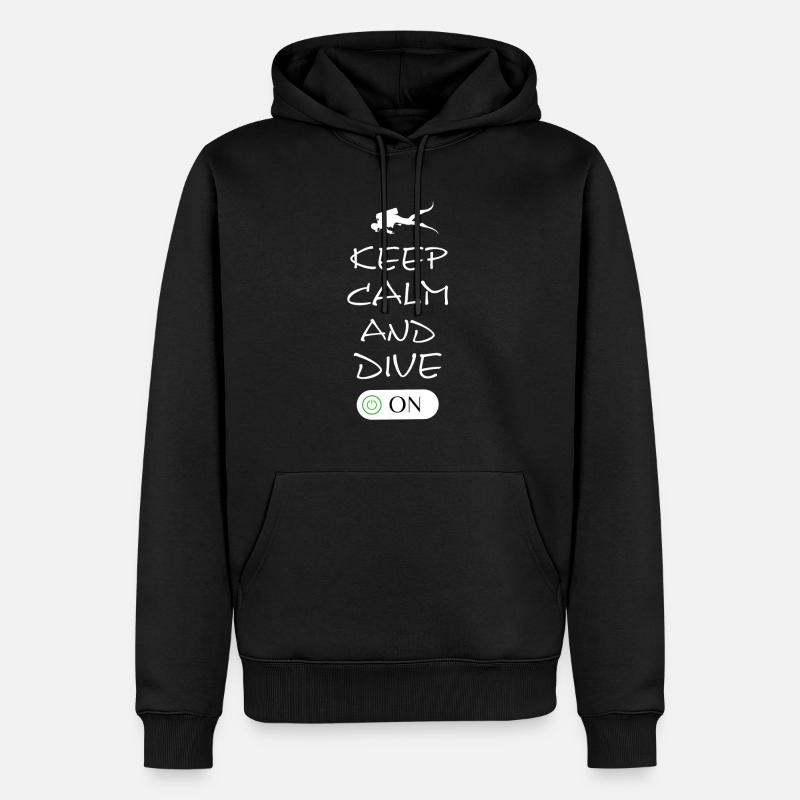 Keep Calm and Dive On - Männer Premium Bio Hoodie - Schwarz