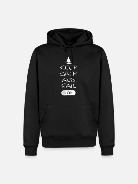 sailing keep calm - Männer Premium Bio Hoodie - Schwarz