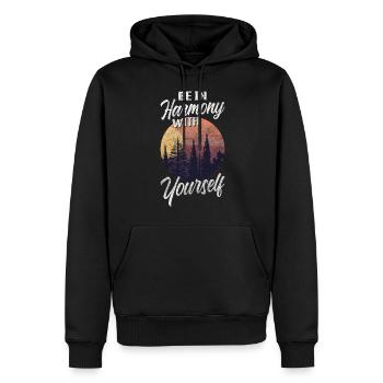 Bäume Planet - Männer Premium Bio Hoodie - Schwarz - Vorne - Nico (187cm)