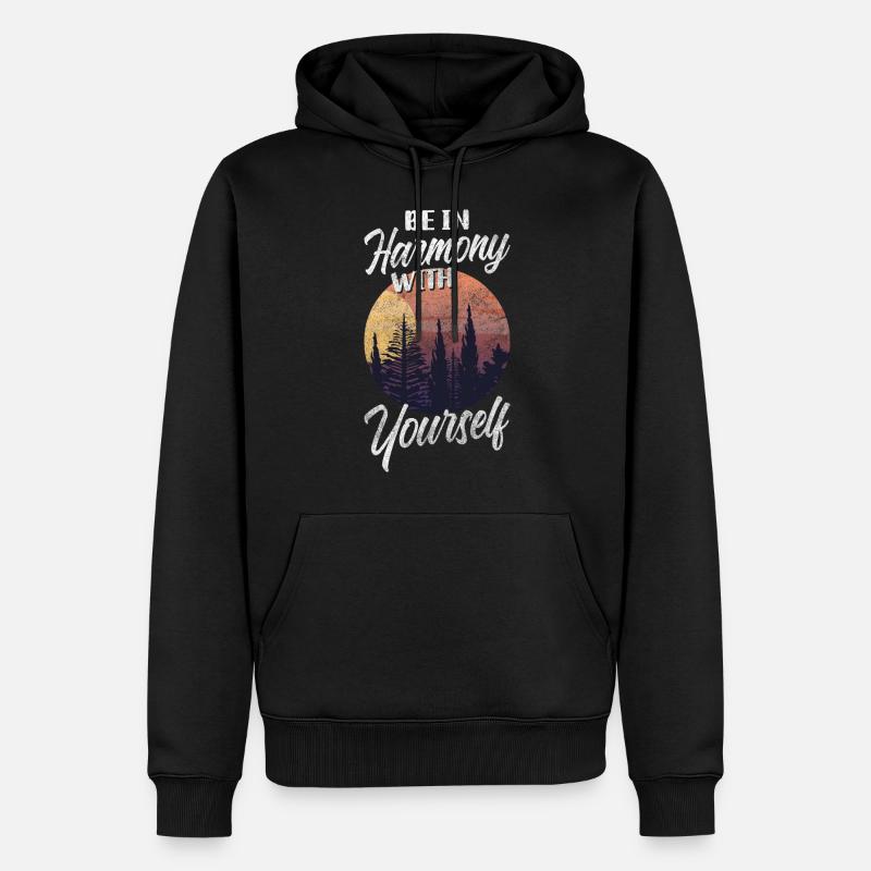 Bäume Planet - Männer Premium Bio Hoodie - Schwarz