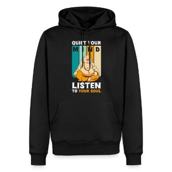 Relaxation de la conscience spirituelle - Sweat à capuche Premium bio Homme - noir - Devant - Nico (187cm)