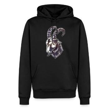Capricorne fier - Sweat à capuche Premium bio Homme - noir - Devant - Nico (187cm)