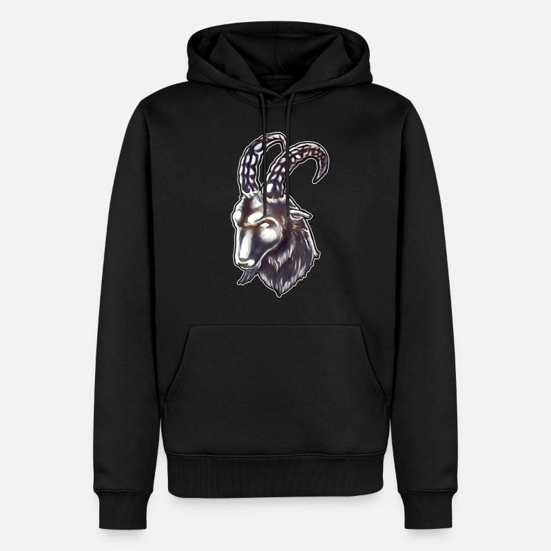 Stolzer Steinbock - Männer Premium Bio Hoodie - Schwarz