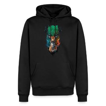 Mystical Deer Design: Enchanted Forest Inspiration - Men’s Premium Organic Hoodie - black - Front - Nico (187cm)