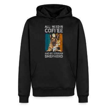 Berger allemand Race Chien Sport - Sweat à capuche Premium bio Homme - noir - Devant - Nico (187cm)