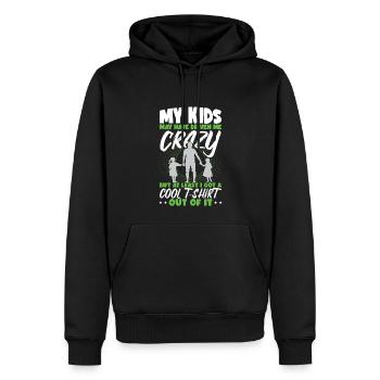 Fête des pères papa drôle mes enfants m’ont rendu fou - Sweat à capuche Premium bio Homme - noir - Devant - Nico (187cm)