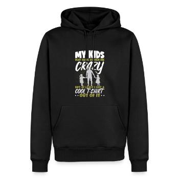 Drôle papa Blague Fête des pères Filles Enfants Papa - Sweat à capuche Premium bio Homme - noir - Devant - Nico (187cm)