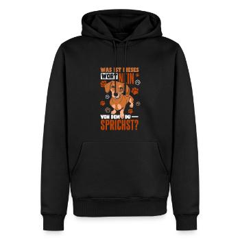 Lustiger Dackel Spruch Dachshund Rauhaardackel - Männer Premium Bio Hoodie - Schwarz - Vorne - Nico (187cm)