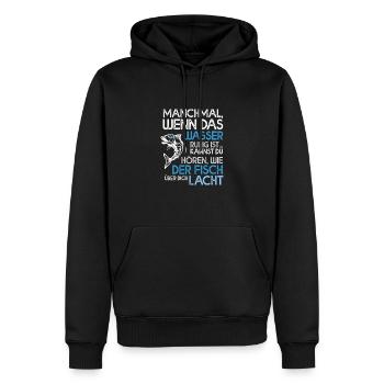 Wenn das Wasser ruhig ist - Männer Premium Bio Hoodie - Schwarz - Vorne - Nico (187cm)