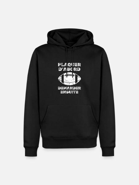 Tackle first, ask later - Men’s Premium Organic Hoodie - black
