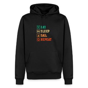Eat Sleep Sail Repeat Sailor Skipper Captain Sailb - Männer Premium Bio Hoodie - Schwarz - Vorne - Nico (187cm)