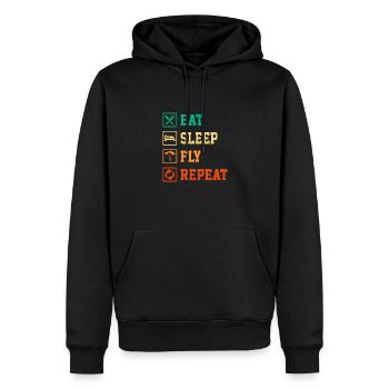 Eat Sleep Fly Repeat Paragliding Parachute Paragli - Männer Premium Bio Hoodie - Schwarz - Vorne - Nico (187cm)