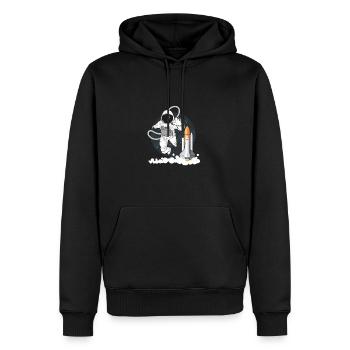 Astronaute dans l'espace - Sweat à capuche Premium bio Homme - noir - Devant - Nico (187cm)