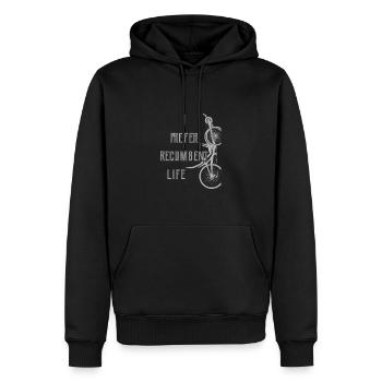 I PREFER RECUMENT LIFE TRIKE - Männer Premium Bio Hoodie - Schwarz - Vorne - Nico (187cm)