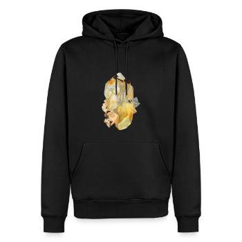 Le cristal de roche avec grenat - Sweat à capuche Premium bio Homme - noir - Devant - Nico (187cm)