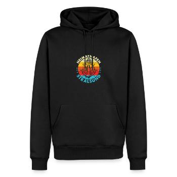 Heimathafen Stralsund - Männer Premium Bio Hoodie - Schwarz - Vorne - Nico (187cm)