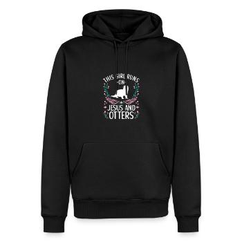 Tenue de loutre Amoureux de la loutre de mer - Sweat à capuche Premium bio Homme - noir - Devant - Nico (187cm)