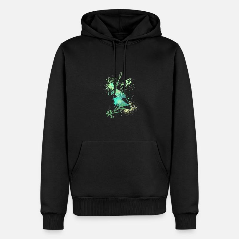 Splash Badminton player - Männer Premium Bio Hoodie - Schwarz