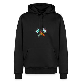 Splahs Axtwerfen Axtwerfer - Männer Premium Bio Hoodie - Schwarz - Vorne - Nico (187cm)