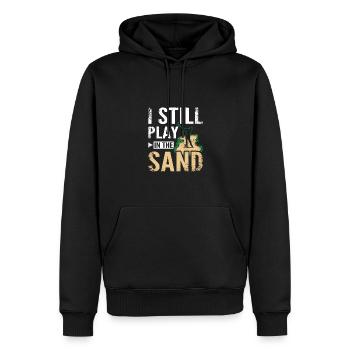 I still play in the sand design for golfers - Männer Premium Bio Hoodie - Schwarz - Vorne - Nico (187cm)