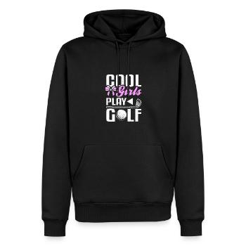 Cool girls play golf, design for golf girl - Männer Premium Bio Hoodie - Schwarz - Vorne - Nico (187cm)